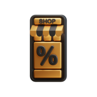 3d online Einkaufen auf Anwendung und Webseite Konzept, Digital Marketing. 3d Rendern Symbol E-Commerce. png