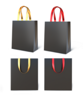 3D Rendering Black Bag Set png