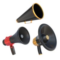 3D Rendering Different Types Of Megaphones png