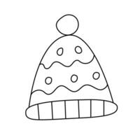 Winter hat. Vector illustration in doodle style.