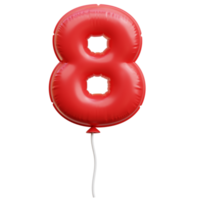 Balloon Number Eight 3D Icon Illustrations png