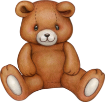 watercolor cute teddy bears hand drawn png