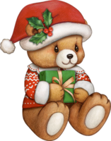 watercolor cute teddy bears hand drawn png