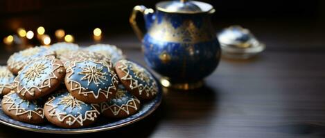 Traditional Jewish Dreidel Cookies photo