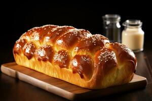 Challah Isolated on White Background photo