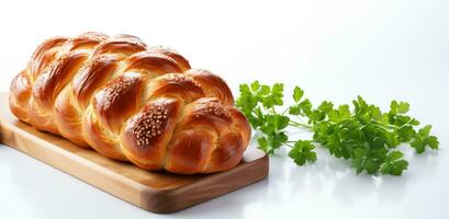 Challah Isolated on White Background photo