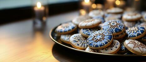 Traditional Jewish Dreidel Cookies photo