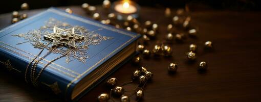 Close up of Hanukkah Prayer Book photo