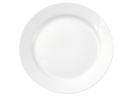 Empty white plate top view isolated on transparent background png