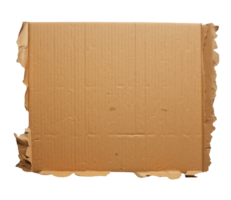 Brown corrugated torn cardboard isolated on transparent background png