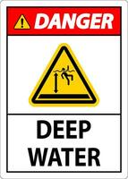 Danger Sign Deep Water vector