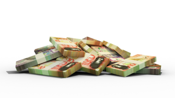 3D rendering of Stacks of 100 New Zealand dollar notes png