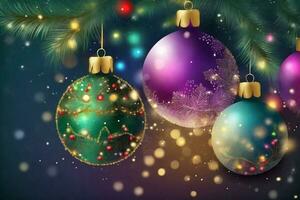 beautiful modern christmas background with bokeh with space for text photo