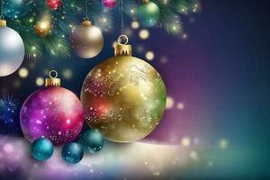 beautiful modern christmas background with bokeh with space for text photo