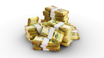 3d rendering of Solomon Islands Dollar notes. bundles of Solomon Islands Dollar notes isolated on transparent background png