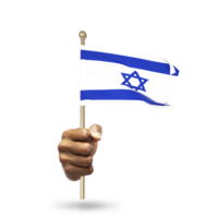 hand innehav israeler nationell flagga isolerat på transparent bakgrund png