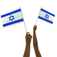 Black hand holding Palestinian flag, Hand lifting flag, Hand raising flag, 3d rendering of set of hands holding flag isolated on transparent background png