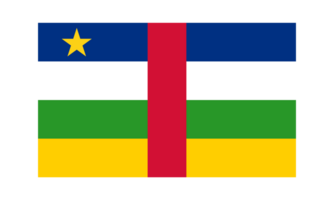 Central African Republic national flag in original ratio transparent png