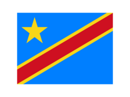 democratisch republiek van Congo nationaal vlag in origineel verhouding transparant PNG