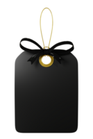 Black friday sale tag with Black bow. 3d render png