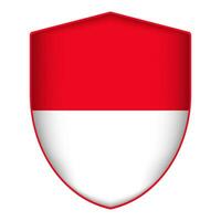 Monaco flag in shield shape. Vector illustration.