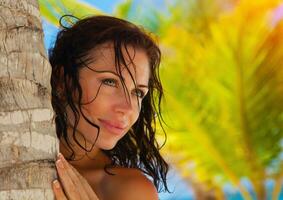 Attractive woman on the beach photo