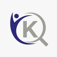 Letter K Search and Heathcare Logo Design. Community Finder Logo Symbol vector