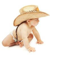 pequeño chico vistiendo vaquero sombrero foto