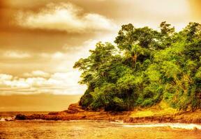 Sunset on the beach of Costa Rica photo