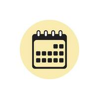 calendario agenda vector icono en un plano estilo con un blanco antecedentes y un aislado calendario fecha noción