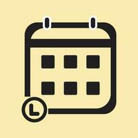 Calendar agenda vector icon in a flat style with a white background and an isolated calendar date notion