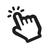 Modern click button with computer mouse cursor web vector click here button with hand pointer clicking