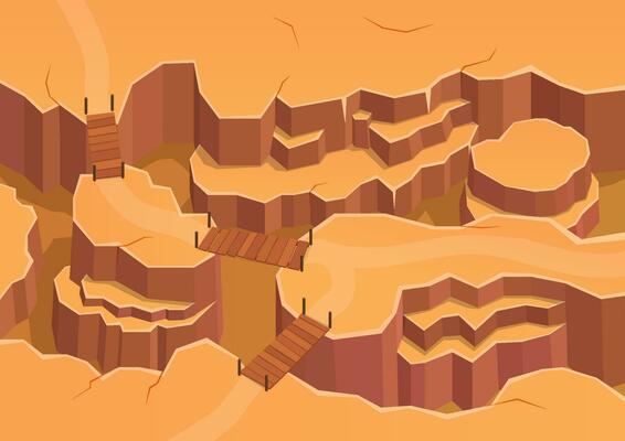 isometric desert with mount