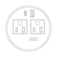 Vector illustration of an extension cord set on a white backdrop.
