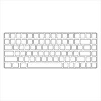 Computer keyboard vector isolated illustration