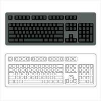 Computer keyboard vector isolated illustration