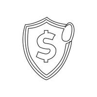Financial management icon in line art Vector