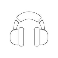 auriculares línea Arte icono vector