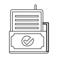 Financial management icon in line art Vector