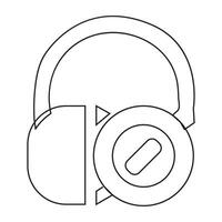 auriculares línea Arte icono vector