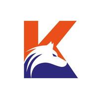 Letter K Wolf Logo. Wolf Symbol Vector Template