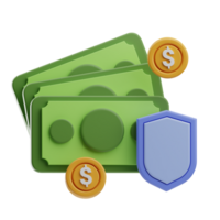 money protection illustration 3d png