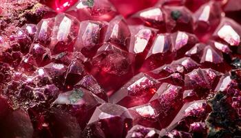 The macro photo of ruby texture with crystal structure