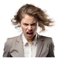 angry lady in business suit . AI Generated png