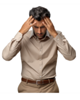 young businessman standing sad . AI Generated png