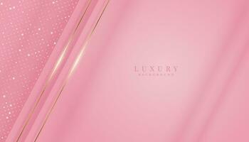 Luxurious pink background with sparkling gold and glitter. modern elegant abstract background vector