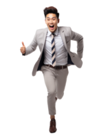 asiático joven hombre,corriendo contento . ai generado png