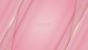 Luxurious pink background with sparkling gold and glitter. modern elegant abstract background vector