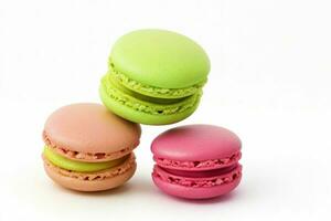 Colorful french macarons. AI Generative Pro Photo