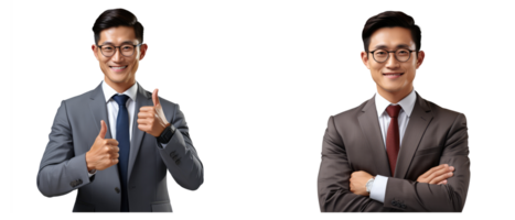 asian business man, happy face . AI Generated png